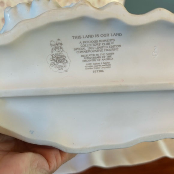 Precious Moments this Land is our Land #527386 Limited Edition 1992 - Picture 7 of 10